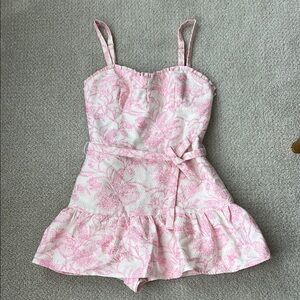 Pink Floral womens Romper